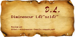 Diminescur László névjegykártya